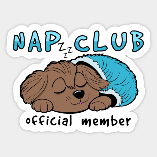 cute Shih Tzu dog - nap club Sticker